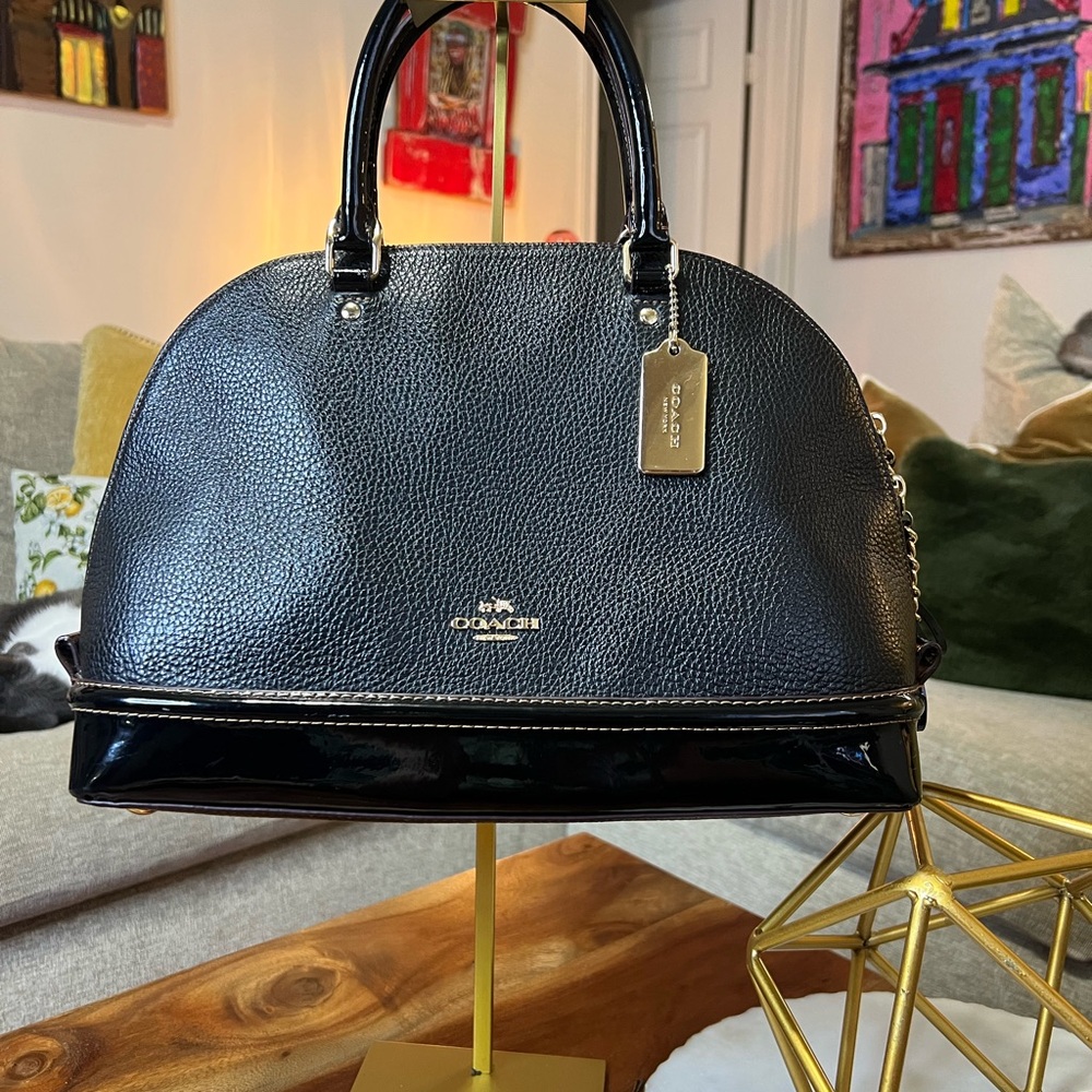 Coach‎ Black Pebbled Leather Satchel